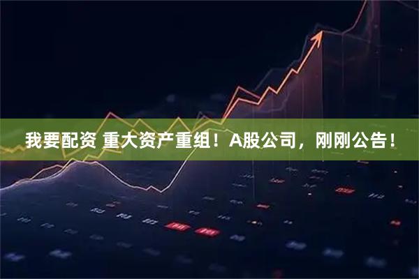 我要配资 重大资产重组！A股公司，刚刚公告！